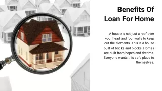 Benefits Of Loan For Home