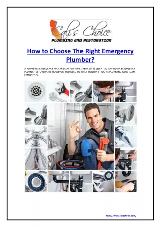 How to choose the right emergency plumber