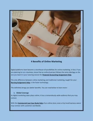 4 Benefits of Online Marketing