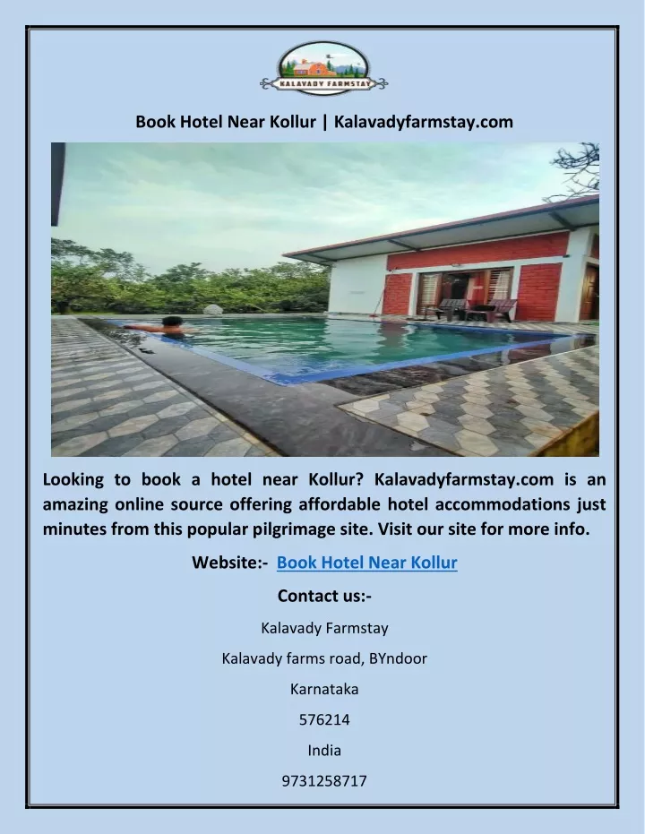 book hotel near kollur kalavadyfarmstay com