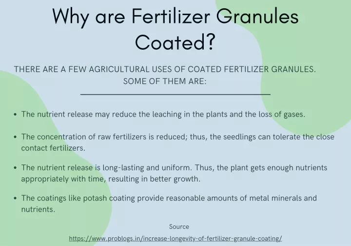 why are fertilizer granules coated
