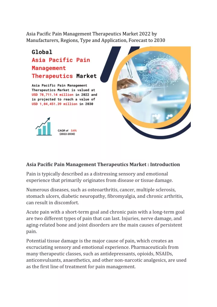 asia pacific pain management therapeutics market