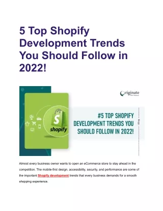 5 Top Shopify Development Trends You Should Follow in 2022