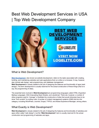 Best Web Development Services in USA _ Top Web Development Company
