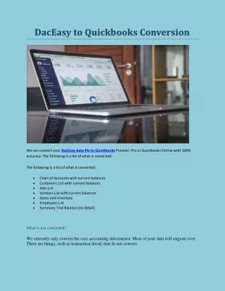 DacEasy to Quickbooks Conversion