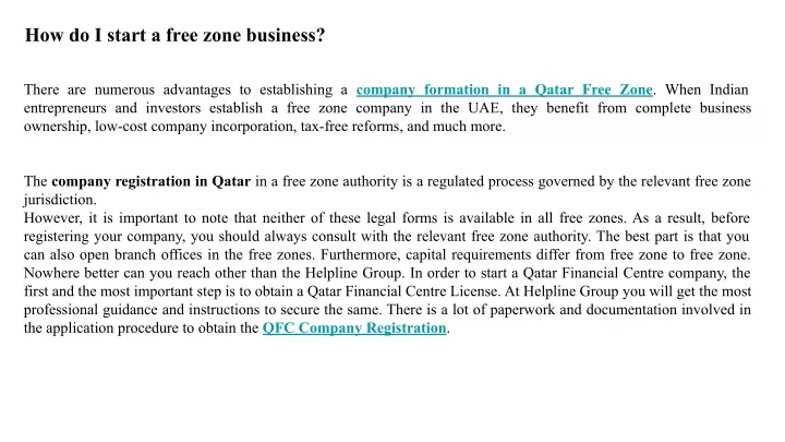 how do i start a free zone business