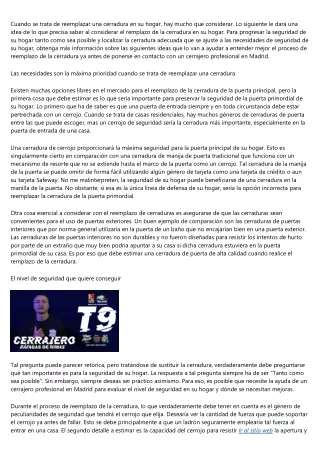 cuando se trata de reemplazar una cerradura