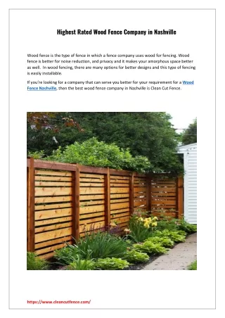 Highest Rated Wood Fence Company in Nashville