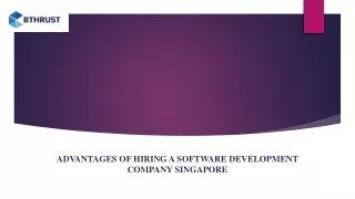 Advantages of Hiring a Software Development Company Singapore