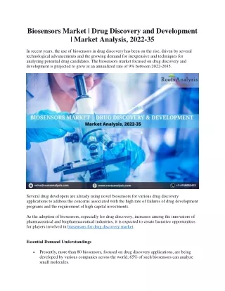 biosensors market drug discovery and development