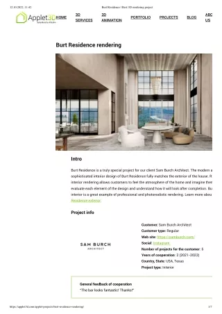 Burt Residence rendering project