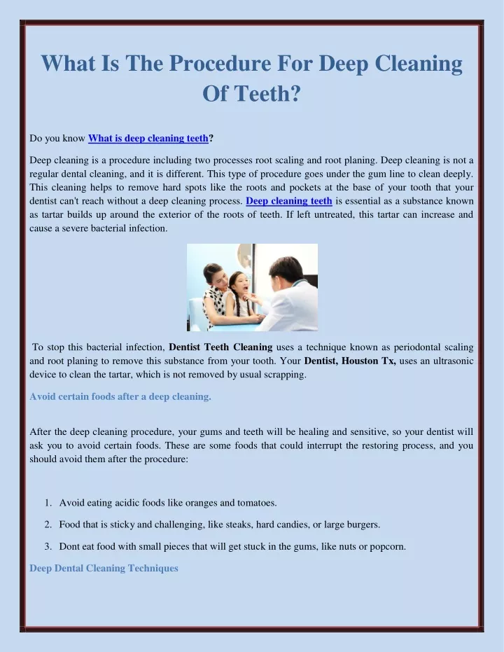 what is the procedure for deep cleaning of teeth