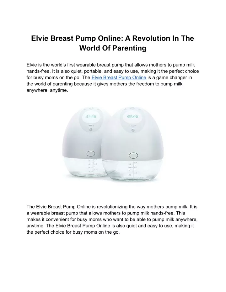 elvie breast pump online a revolution