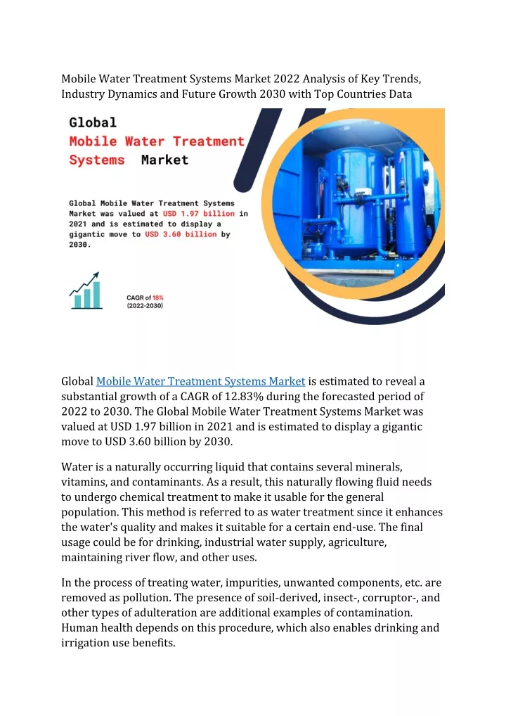 mobile water treatment systems market 2022