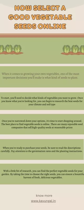 how select a good vegetable seeds online