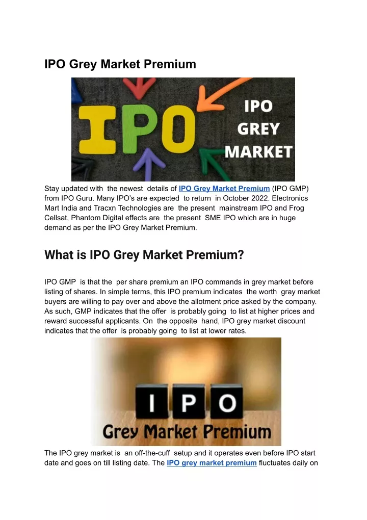 ipo grey market premium