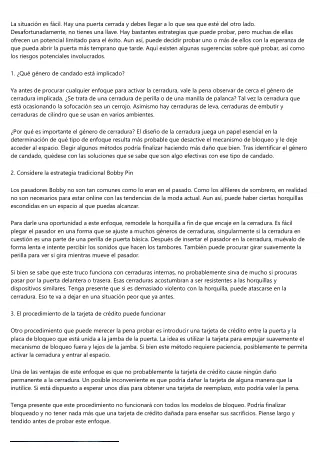 Trucos para desbloquear una puerta sin llave