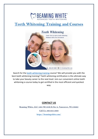 Do the one of the Best Teeth Whitening Courses Online.