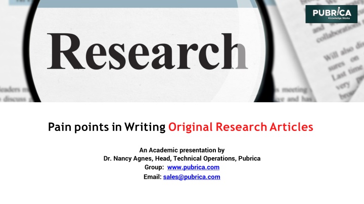 pain points in writing original research articles