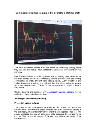 commodities trading training is the secret