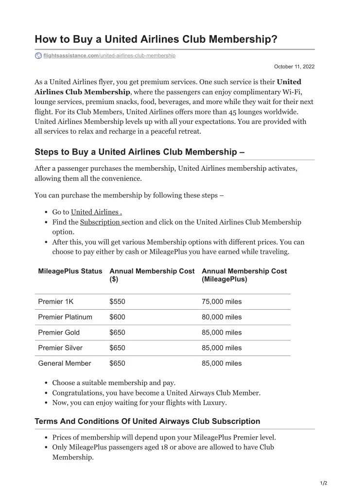how to buy a united airlines club membership