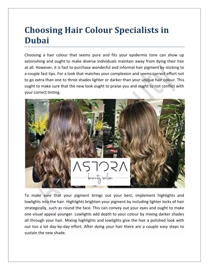 choosing hair colour specialists in dubai