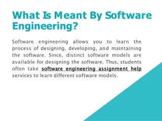 w h a t i s m ea n t b y s o f t w a r e engineering