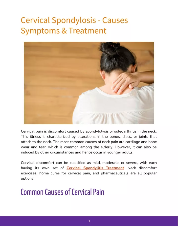 PPT Cervical Spondylosis Causes Symptoms Treatment PowerPoint Presentation ID