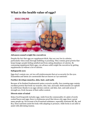 what is the health value of eggs