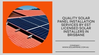 Quality Solar Panel Installation Services by est Licensed Solar Installers in Br