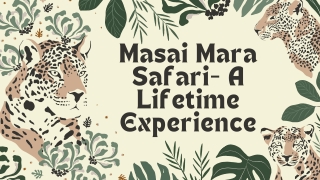 Masai Mara Safari- A Lifetime Experience