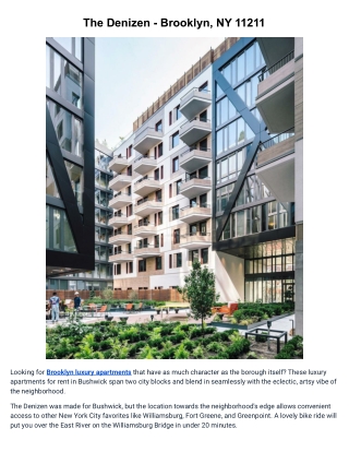 The Denizen Innovative Comforts