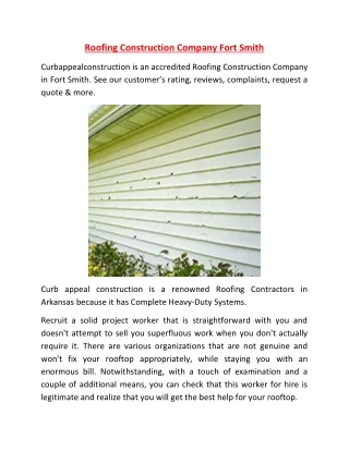 roofing construction company fort smith