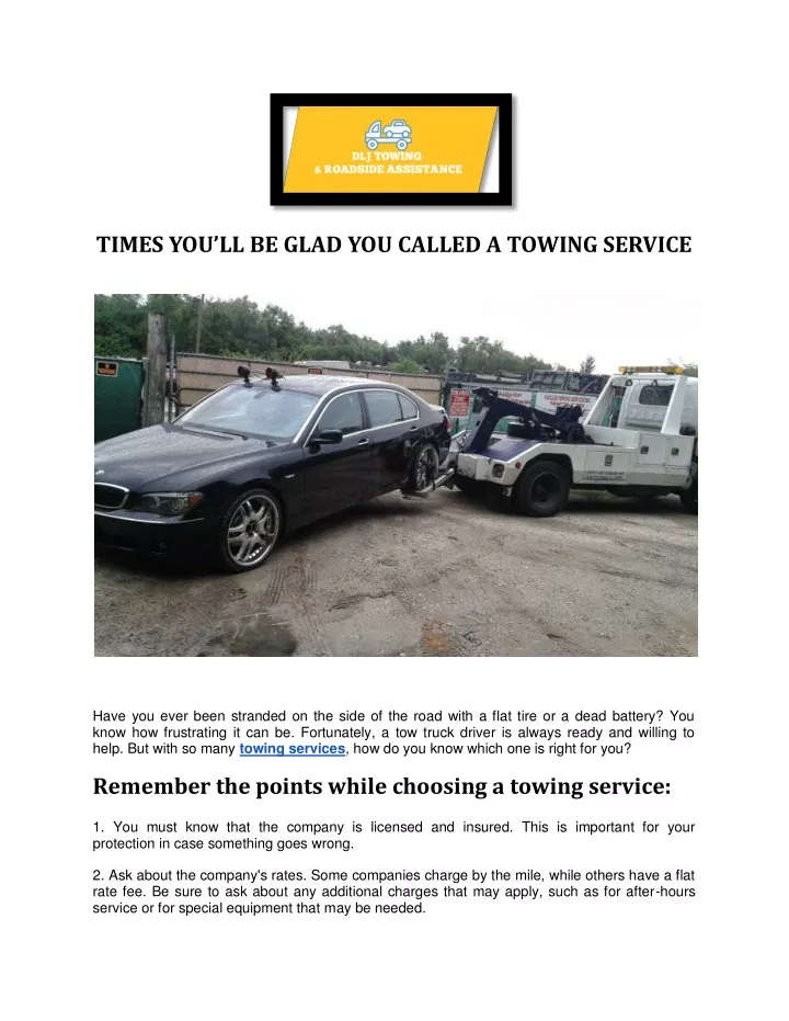 times you ll be glad you called a towing service