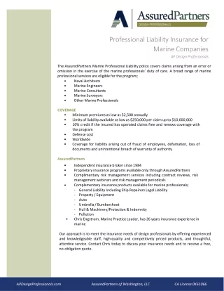 Professional Liability Insurance for Marine Companies - AssuredPartners