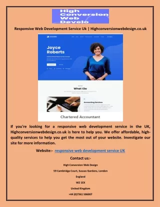 Responsive Web Development Service Uk | Highconversionwebdesign.co.uk