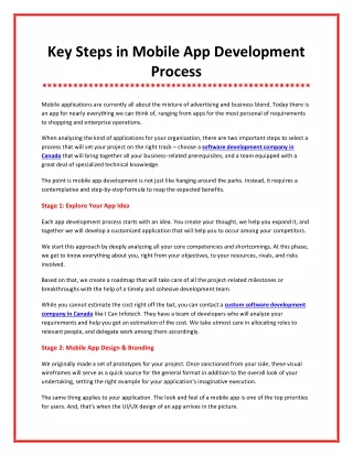 Key Steps in Mobile App Development Process
