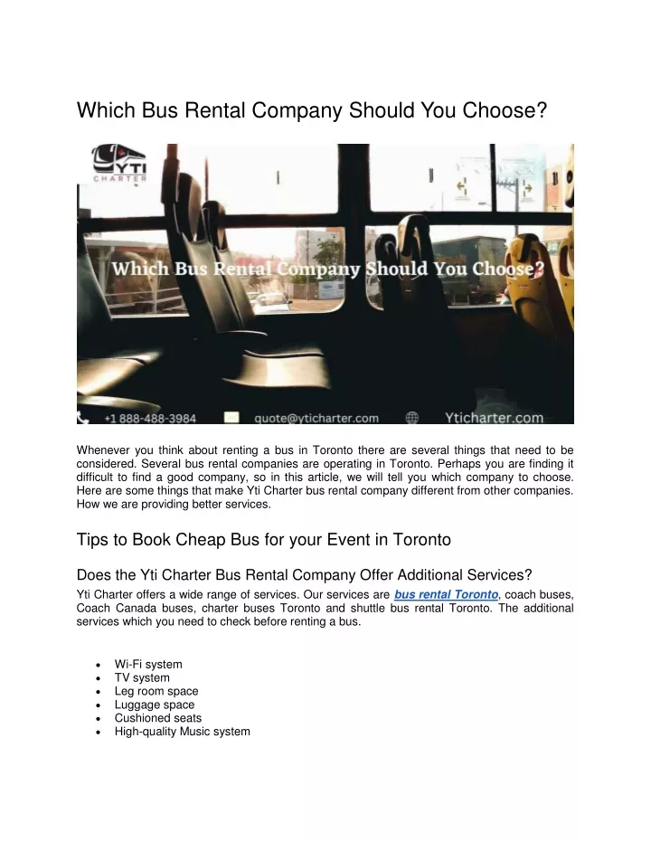 which bus rental company should you choose