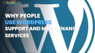 Why people use WordPress Support and Maintenance Services