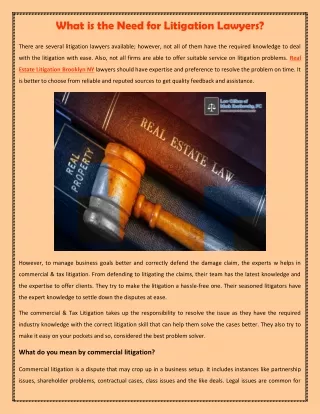 what is the need for litigation lawyers
