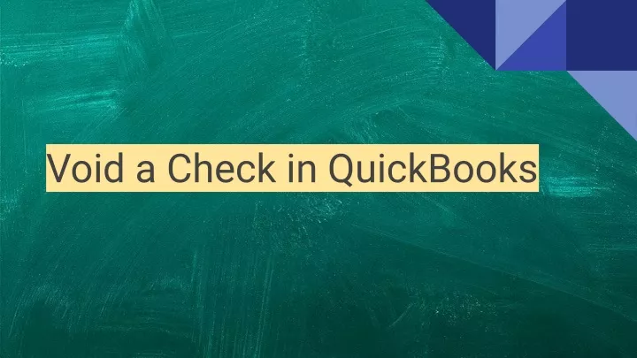 void a check in quickbooks
