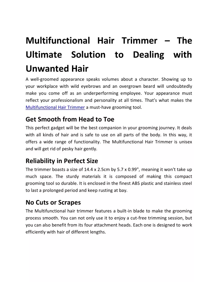 multifunctional hair trimmer the ultimate