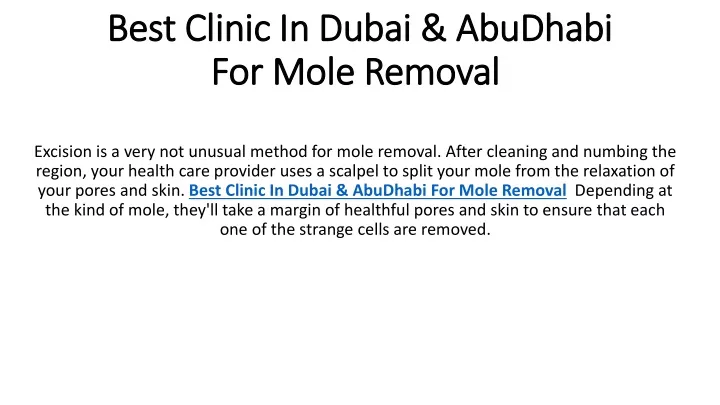 best clinic in dubai abudhabi for mole removal