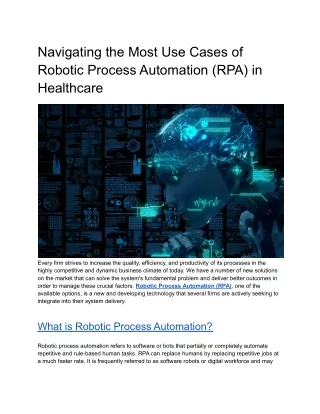 navigating the most use cases of robotic process
