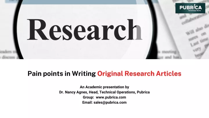 pain points in writing original research articles