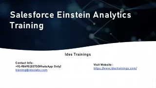 Salesforce Einstein Analytics Training - IDESTRAININGS
