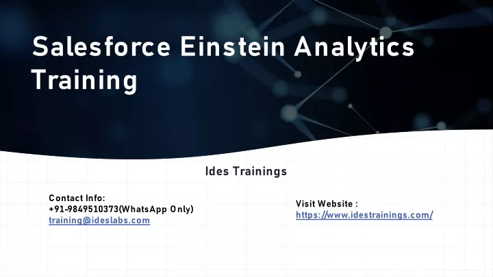 salesforce einstein analytics training