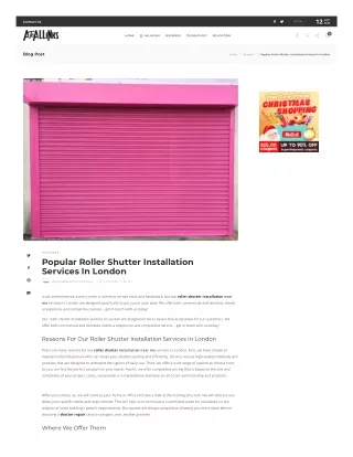 Popular Roller Shutter Installation Services In London