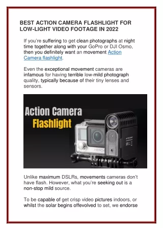 BEST ACTION CAMERA FLASHLIGHT FOR LOW-LIGHT VIDEO FOOTAGE IN 2022