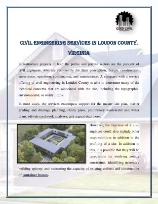 Civil Engineering Services in Loudon County, Virginia